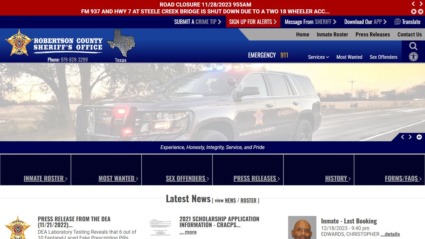 Inmate Roster - Robertson County TX Sheriff